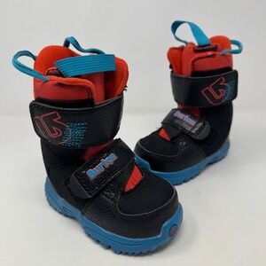 Burton Mini Grom Snowboard Boots Black and Blue Youth Size 7C